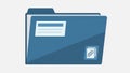 Illustration of a blue file folder icon with a paperclip symbol on Royalty Free Stock Photo