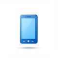 A digital illustration of a blue smartphone with a rectangular shape and a bright blue Royalty Free Stock Photo