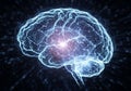 A digital illustration of a brain composed of interconnected Royalty Free Stock Photo