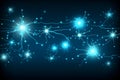 Digital illustration of brain neurons. Neural network AI generated