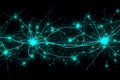 Digital illustration of brain neurons. Neural network AI generated