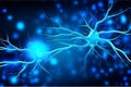 Digital illustration of brain neurons. Neural network AI generated
