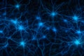 Digital illustration of brain neurons. Neural network AI generated