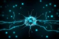 Digital illustration of brain neurons. Neural network AI generated