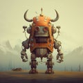 Digital Illustration of Buffalo Robot