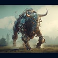 Digital Illustration of Buffalo Robot