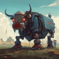 Digital Illustration of Buffalo Robot