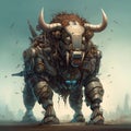 Digital Illustration of Buffalo Robot