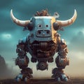 Digital Illustration of Buffalo Robot