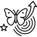 Butterfly effect outline vector AI generated Royalty Free Stock Photo