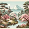 Charm of Japanese Nature and Culture: Cherry Blossoms, Mount Fuji, and Gardens