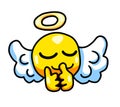 Cartoon Adorable Praying Angel Emoticon