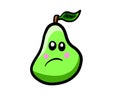 Very Bored Green Cartoon Pear