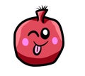 Silly Winking Cartoon Pomegranate