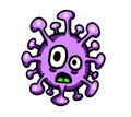 A Cartoon Purple Coronavirus Emoticon