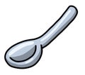 A Cartoon Silver Kitchen Spoon