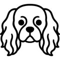 Cavalier king charles spaniel dog head front view outline icon vector AI generated Royalty Free Stock Photo