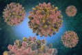Digital illustration cell Hepatitis B Virus.