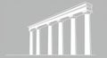 A digital illustration of a classical colonnade featuring six tall, fluted columns with Royalty Free Stock Photo