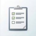 A digital illustration of a clipboard with a checklist document. The clipboard is gray with a Royalty Free Stock Photo