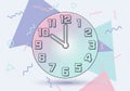 A digital illustration of a clock displaying the time at 10:10 Royalty Free Stock Photo