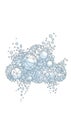 A digital illustration of a cloud composed of interconnected circles and nodes. The Royalty Free Stock Photo