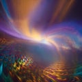 A digital illustration of colorful swirls of light. Royalty Free Stock Photo