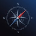 A digital illustration of a compass rose with cardinal directions (N, E, S, W). The Royalty Free Stock Photo