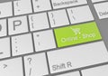 Digital illustration of a computer keyboard with a green online shop button Royalty Free Stock Photo