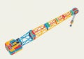 A digital illustration of a construction crane. The design is colorful, featuring vibrant Royalty Free Stock Photo