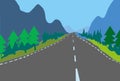 Digital illustration country asphalt road white lines Royalty Free Stock Photo