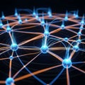 A digital illustration depicting a conceptual network of interconnected nodes Royalty Free Stock Photo