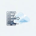 Extends from the server, pointing towards a cloud icon on the Royalty Free Stock Photo