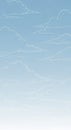 A digital illustration depicting a serene sky with stylized, hand-drawn cloud outlines Royalty Free Stock Photo