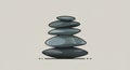 A digital illustration depicting a stack of five smooth, flat stones in a balanced Royalty Free Stock Photo
