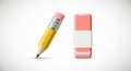 A digital illustration depicting a yellow pencil with a sharpened graphite tip, metallic Royalty Free Stock Photo