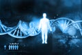 DNA molecules and men Royalty Free Stock Photo