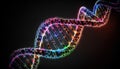 Digital illustration DNA structure in colour background  Computer generated 3D photo rendering Royalty Free Stock Photo