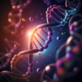Digital illustration DNA structure in colour background. 3D rendering with DOF Royalty Free Stock Photo