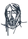 Jesus Christ Face at His Passion Royalty Free Stock Photo