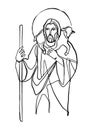 Jesus Christ Good Shepherd illustration