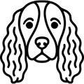 English springer spaniel dog head front view outline icon vector AI generated Royalty Free Stock Photo