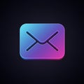 A digital illustration of an envelope icon with a neon effect. The Royalty Free Stock Photo