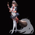 A Digital Illustration Of Fantasy Beautiful Girl Maid Character Design Isolated In A Black Background