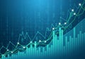 A digital illustration features a financial graph with bar charts and Royalty Free Stock Photo