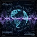Design suggests themes of global communication technology and data Royalty Free Stock Photo