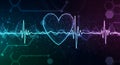 A digital illustration features a glowing heart composed of Royalty Free Stock Photo
