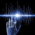 The waveform appears to pulsate outward symbolizing communication Royalty Free Stock Photo