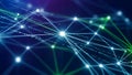 Digital illustration features a network of interconnected nodes and Royalty Free Stock Photo
