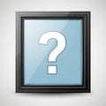 A digital illustration features a question mark enclosed in a sleek, black-bordered fra Royalty Free Stock Photo
